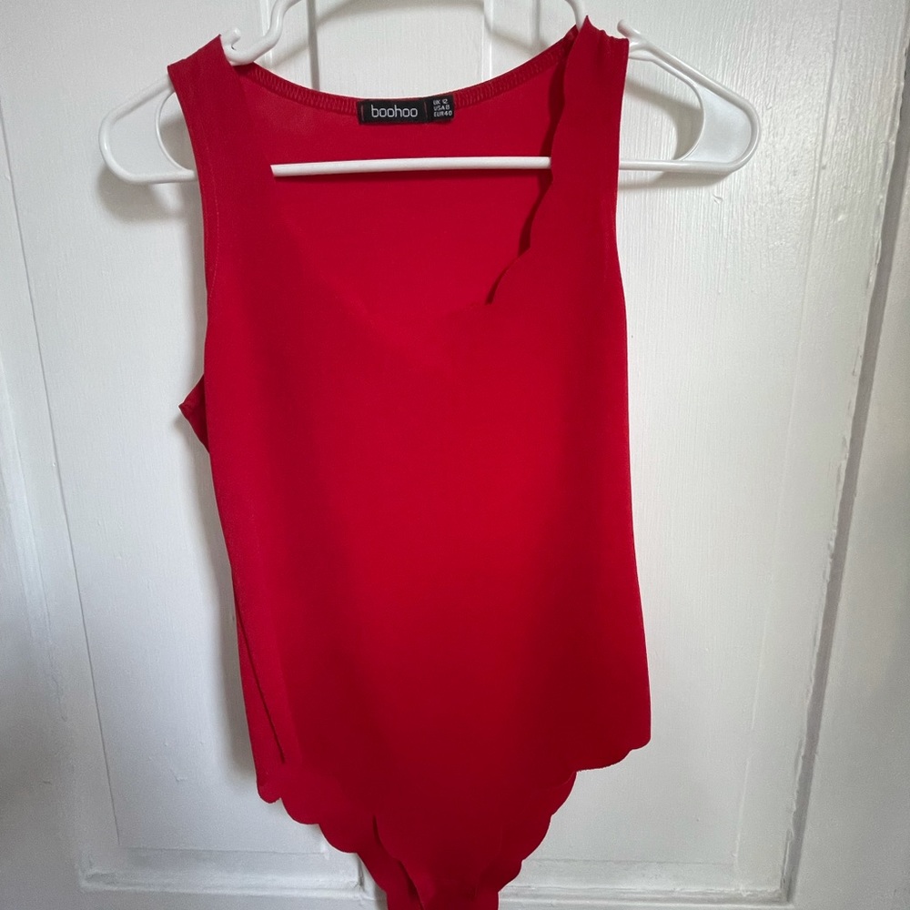 Boohoo scallop bodysuit